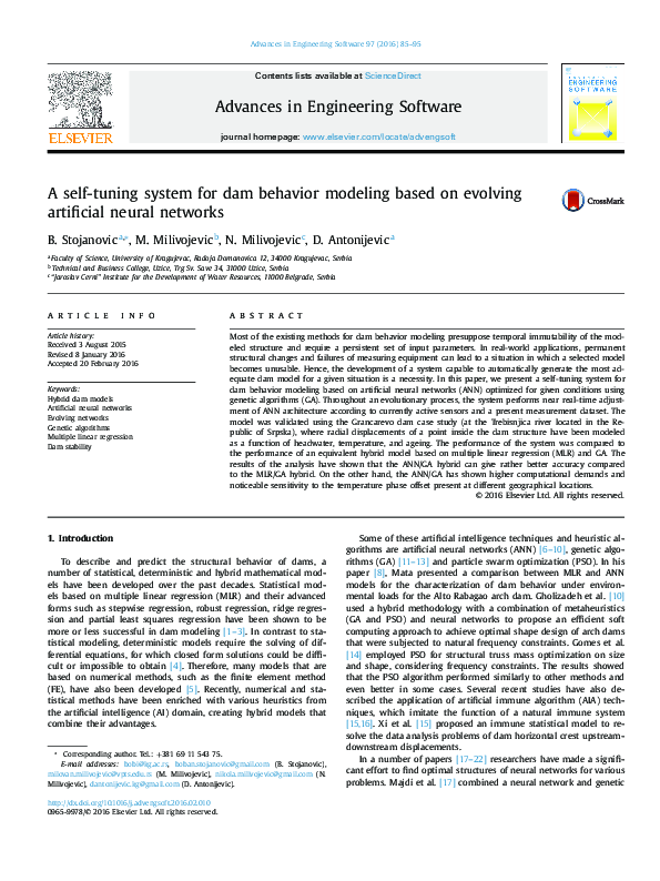 (PDF) A self-tuning system for dam behavior modeling based on evolving ...