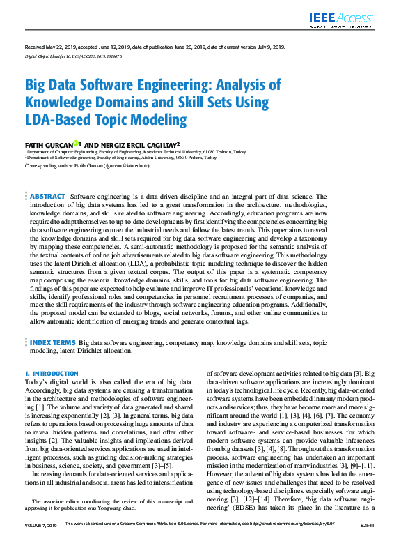 (PDF) Big Data Software Engineering: Analysis of Knowledge Domains and ...