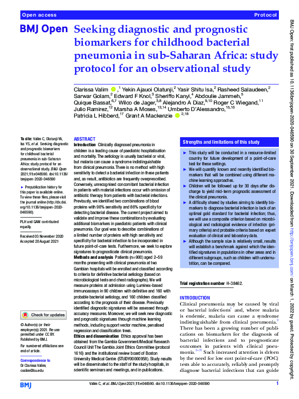 (PDF) Seeking diagnostic and prognostic biomarkers for childhood ...