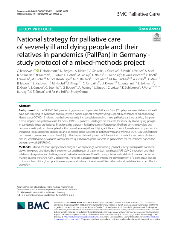 (PDF) National strategy for palliative care of severely ill and dying ...