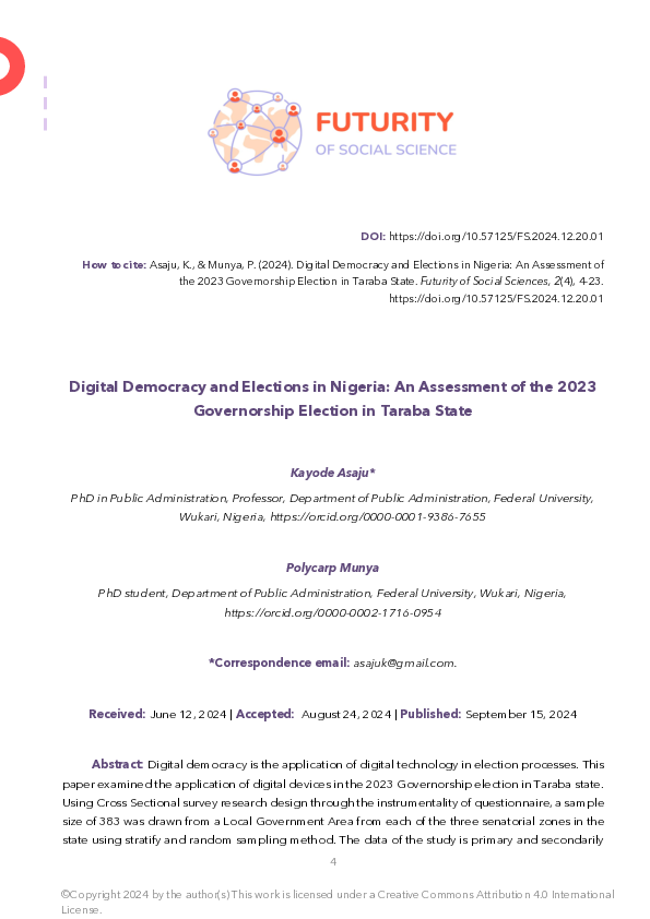 (PDF) Digital Democracy and Elections in Nigeria: An Assessment of the ...