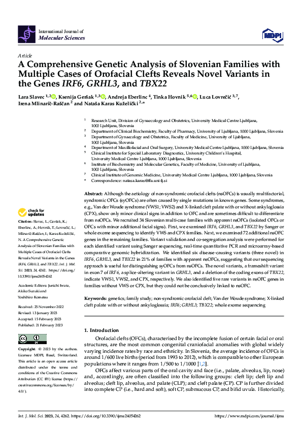 (PDF) A Comprehensive Genetic Analysis of Slovenian Families with ...