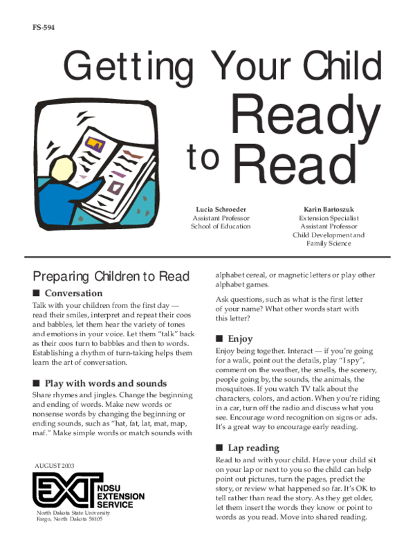 (PDF) Getting Your Child Ready to Read
