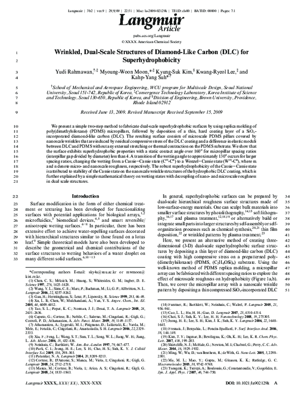 (PDF) Wrinkled, Dual-Scale Structures of Diamond-Like Carbon (DLC) for ...