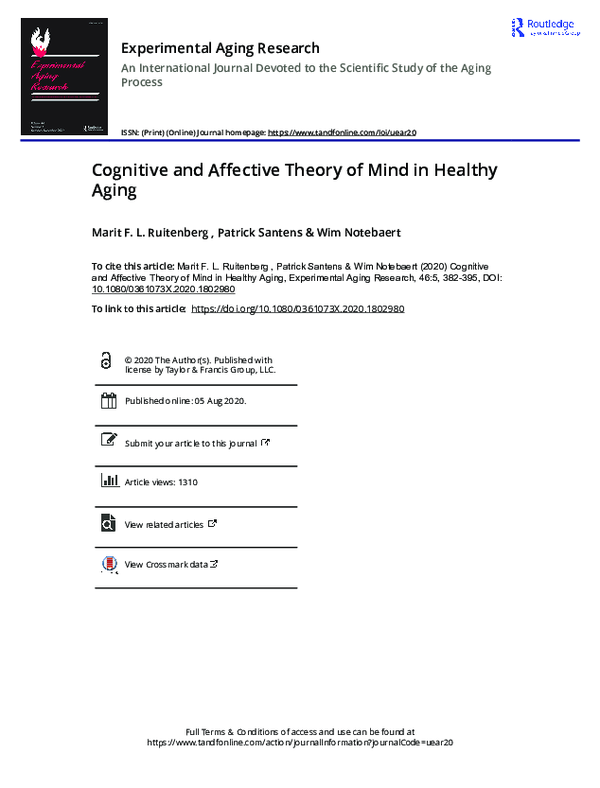 (PDF) Cognitive and Affective Theory of Mind in Healthy Aging