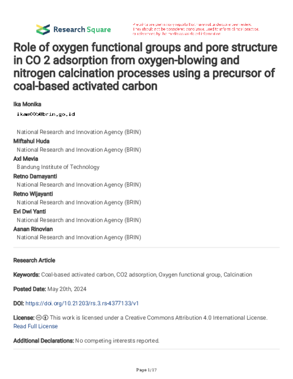 (PDF) Role of oxygen functional groups and pore structure in CO 2 ...