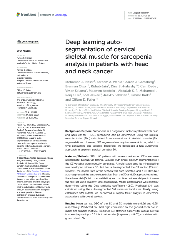 (PDF) Deep learning auto-segmentation of cervical skeletal muscle for ...