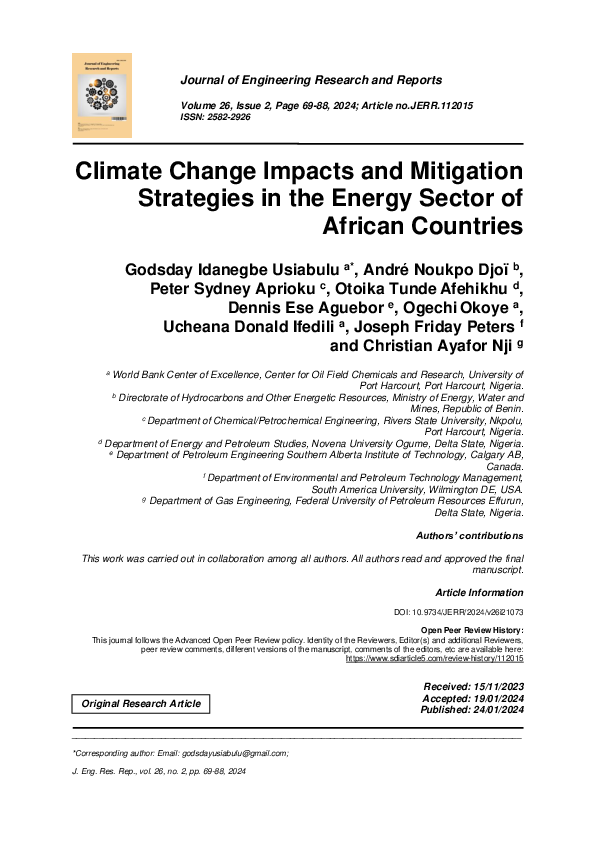 (PDF) Climate Change Impacts and Mitigation Strategies in the Energy ...