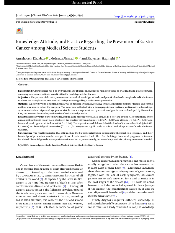 (PDF) Knowledge, Attitude, and Practice Regarding the Prevention of ...