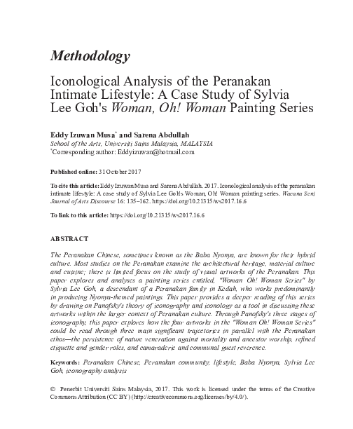 (PDF) Iconological Analysis of the Peranakan Intimate Lifestyle: A Case ...