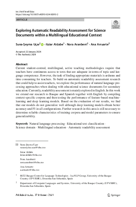 (PDF) Exploring Automatic Readability Assessment for Science Documents ...