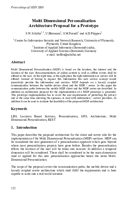 (PDF) Multi Dimensional Personalisation Architecture Proposal for a ...