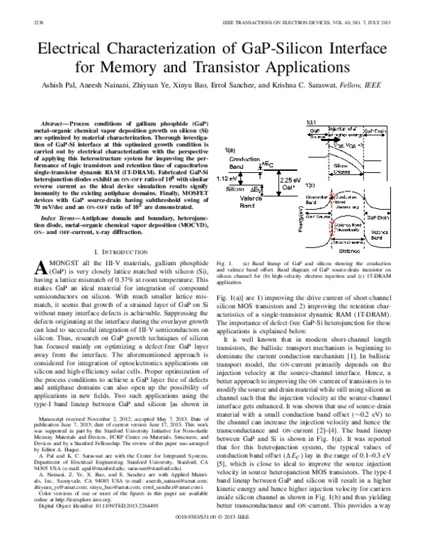 (PDF) Electrical Characterization of GaP-Silicon Interface for Memory ...
