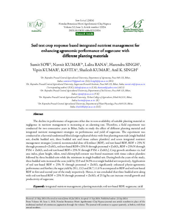 (PDF) Soil test crop response based integrated nutrient management for ...
