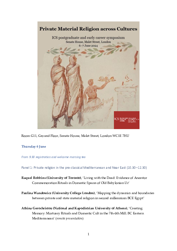 (PDF) Creating Memory: Mortuary Rituals and Domestic Cult in the 7th ...
