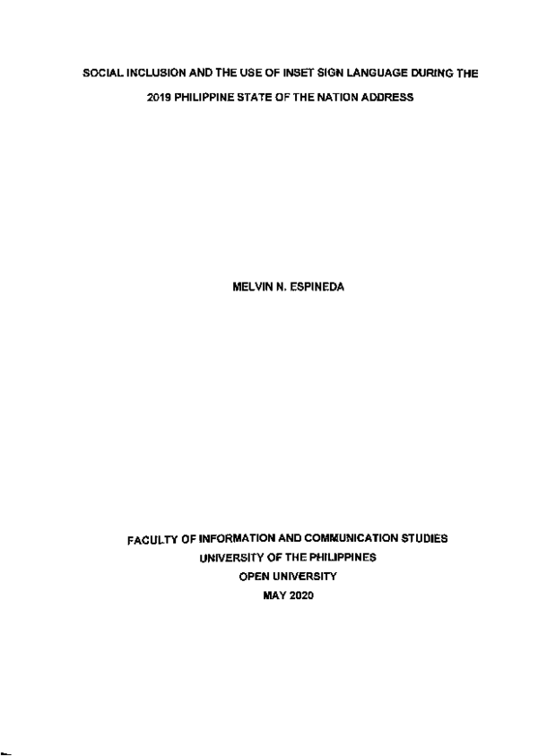 (PDF) Social Inclusion and the Use of Inset Sign Language During the ...
