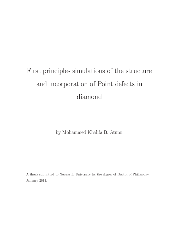 (PDF) First principles simulations of the structure and incorporation ...