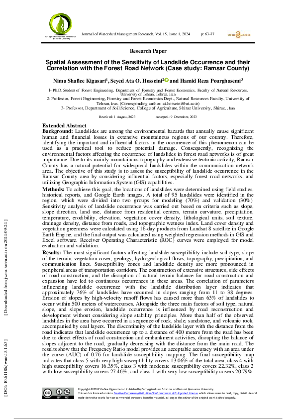 (PDF) Spatial Assessment of the Sensitivity of Landslide Occurrence and ...