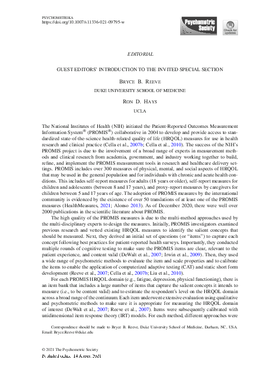 (PDF) Guest Editors’ Introduction to the Invited Special Section