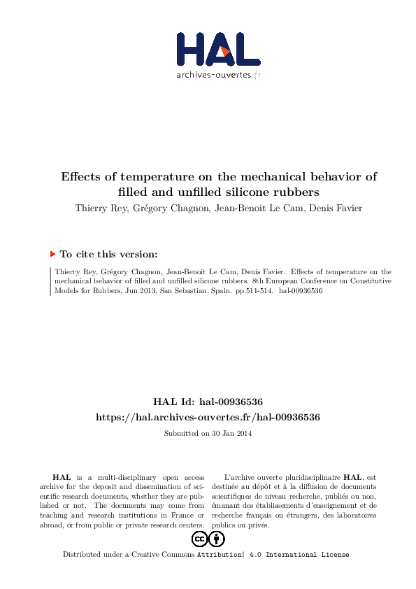 (PDF) Effects of temperature on the mechanical behavior of filled and ...