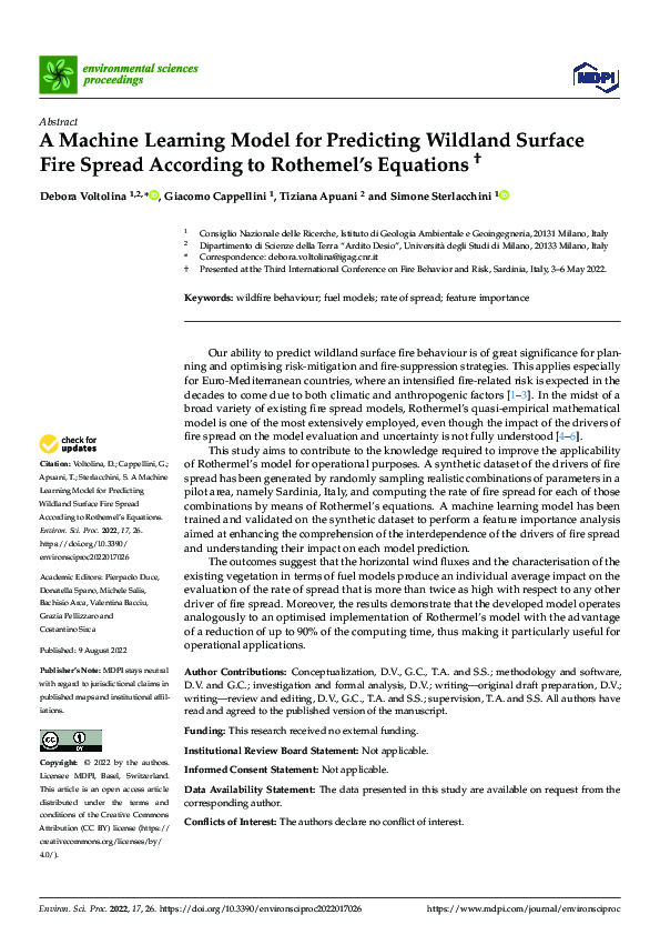 (PDF) A Machine Learning Model for Predicting Wildland Surface Fire ...