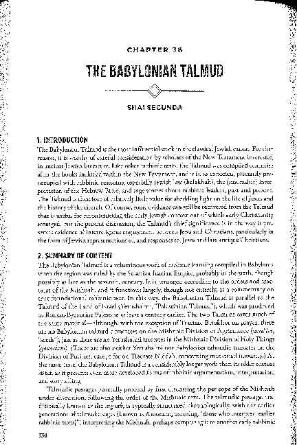 (PDF) Babylonian Talmud [in Ancient Literature for NT Studies]