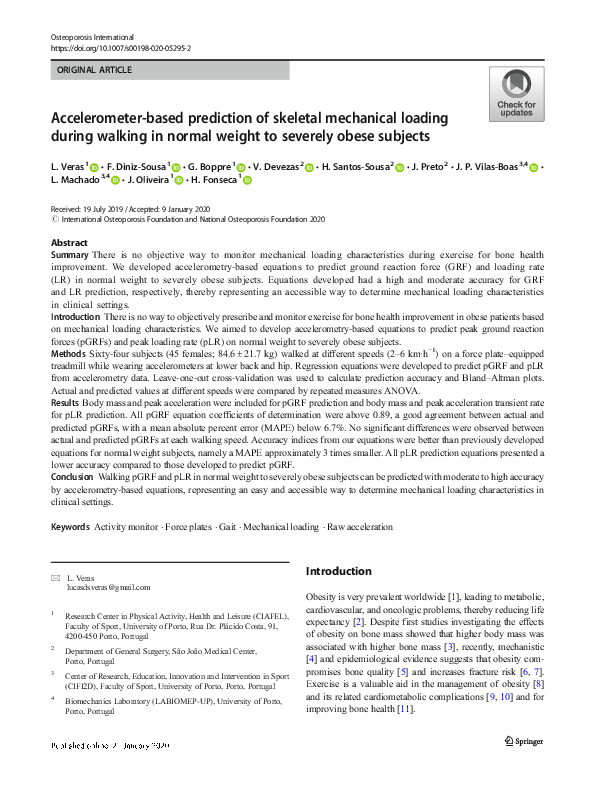 (PDF) Accelerometer-based prediction of skeletal mechanical loading ...