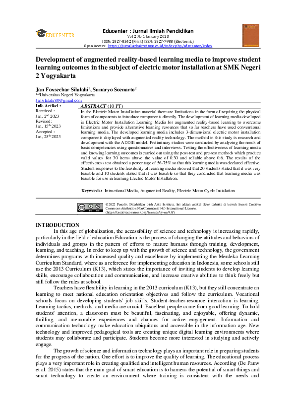 (PDF) Development of augmented reality-based learning media to improve ...