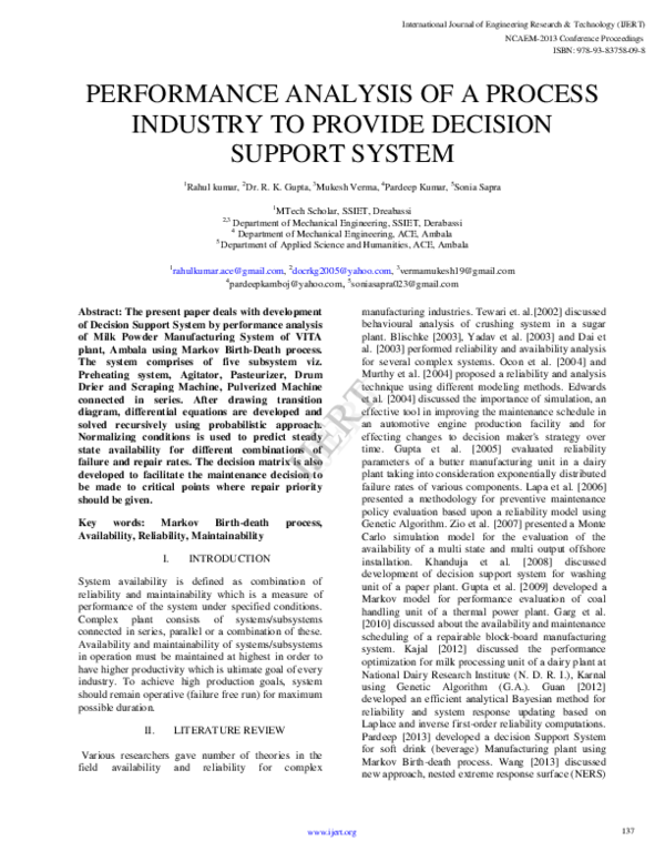 (PDF) Performance Analysis of a Process