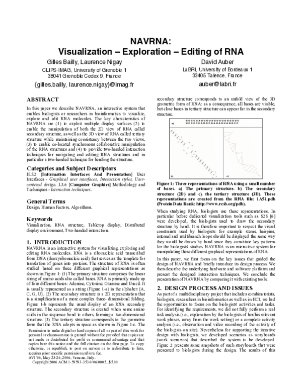 (PDF) Navrna: Visualization - exploration - editing of rna