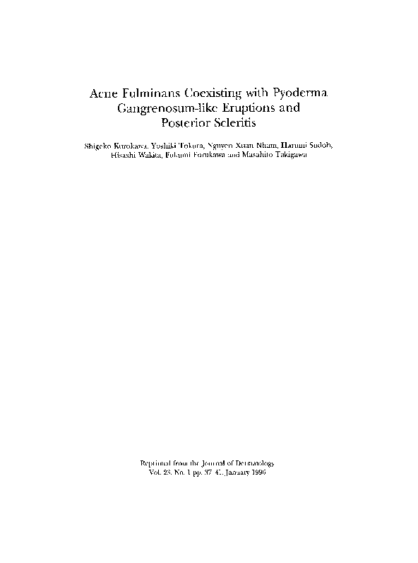 (PDF) Acne Fulminans Coexisting with Pyoderma Gangrenosum-like ...