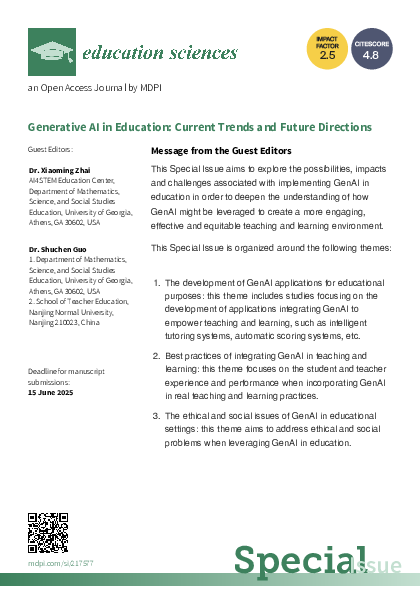 (PDF) Call for paper: Special Issue "Generative AI in Education ...