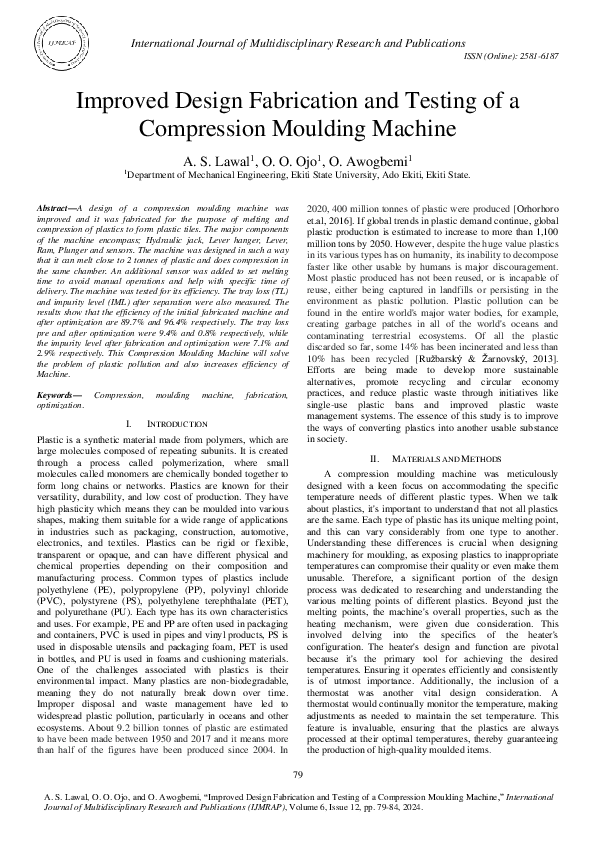 (PDF) Improved Design Fabrication and Testing of a Compression Moulding ...
