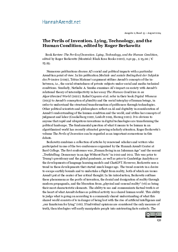 (PDF) The Perils of Invention. Lying, Technology, and the Human ...