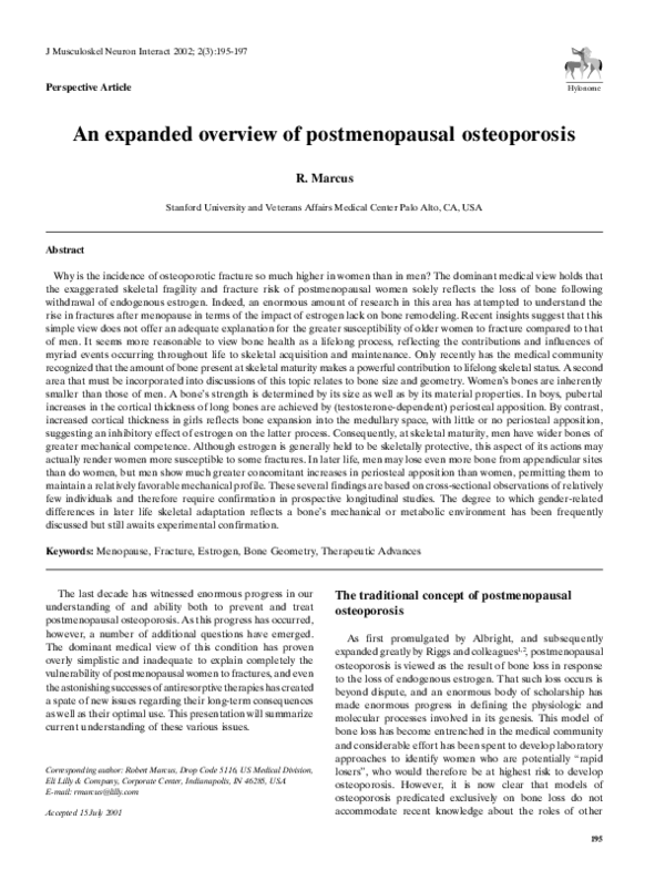 (PDF) An expanded overview of postmenopausal osteoporosis