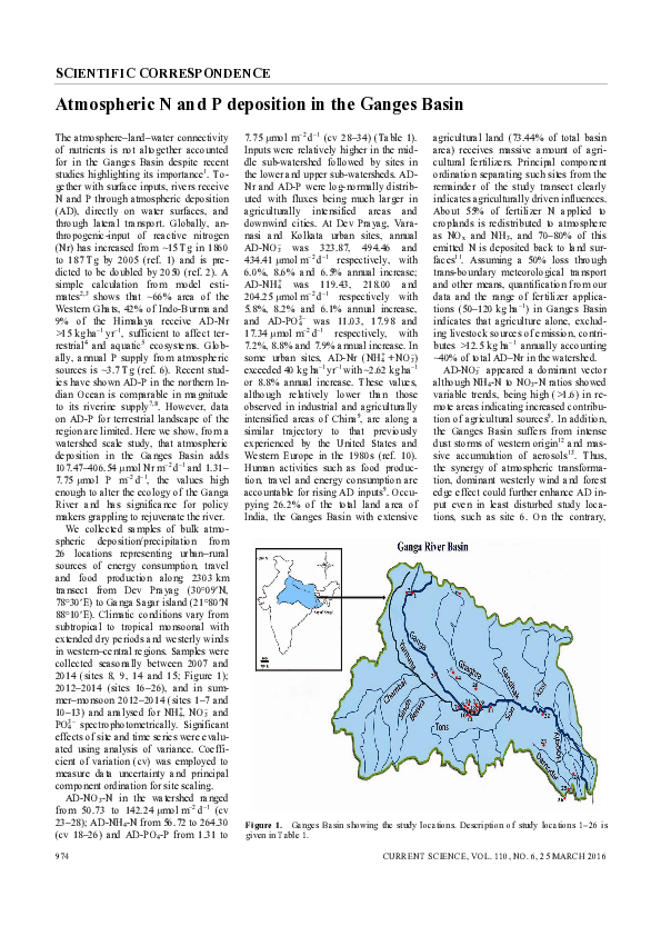 (PDF) Atmospheric N and P deposition in the Ganges Basin