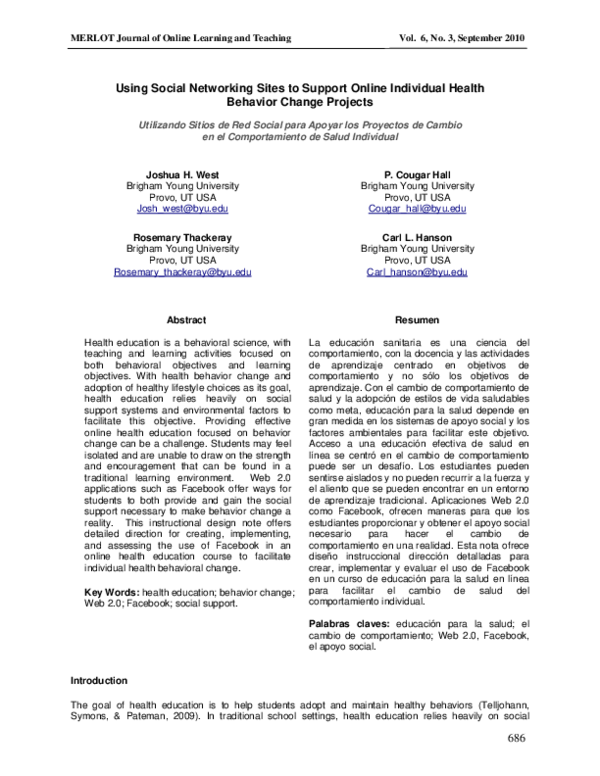 (PDF) Using Social Networking Sites to Support Online Individual Health ...
