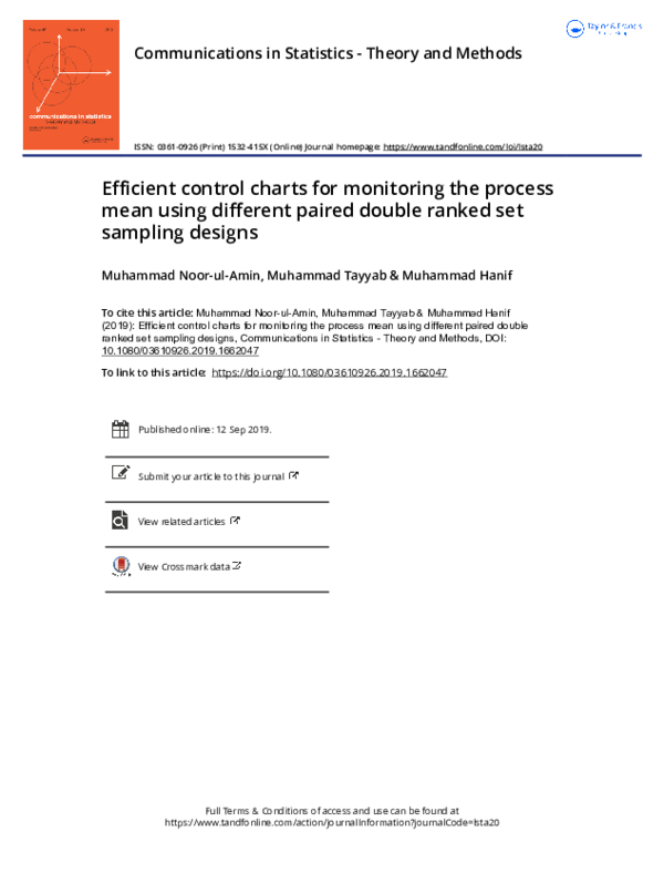 (PDF) Efficient control charts for monitoring the process mean using ...