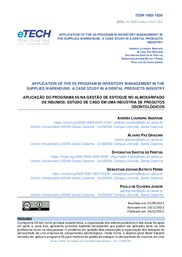 (PDF) Application Of The 5s Program In Inventory Management In The ...