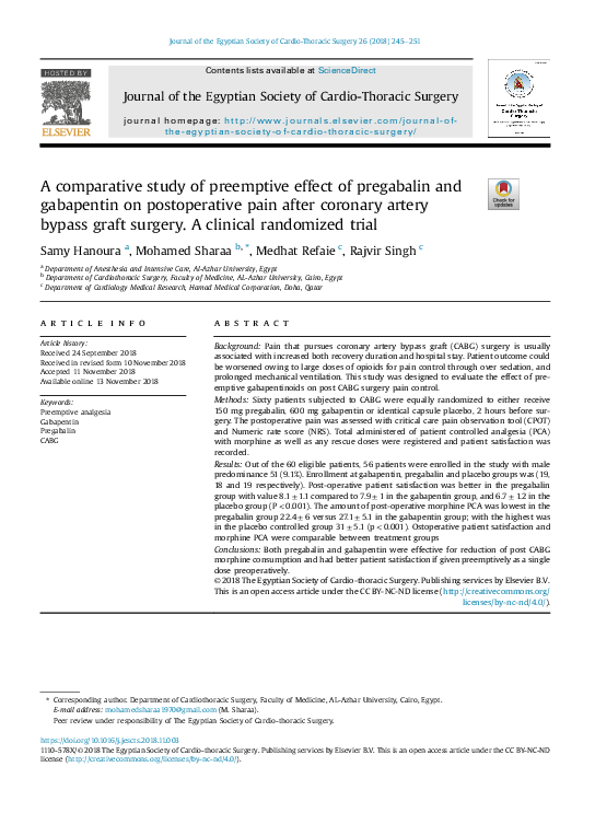 (PDF) A comparative study of preemptive effect of pregabalin and ...