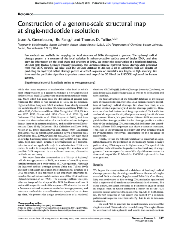 (PDF) Construction of a genome-scale structural map at single ...