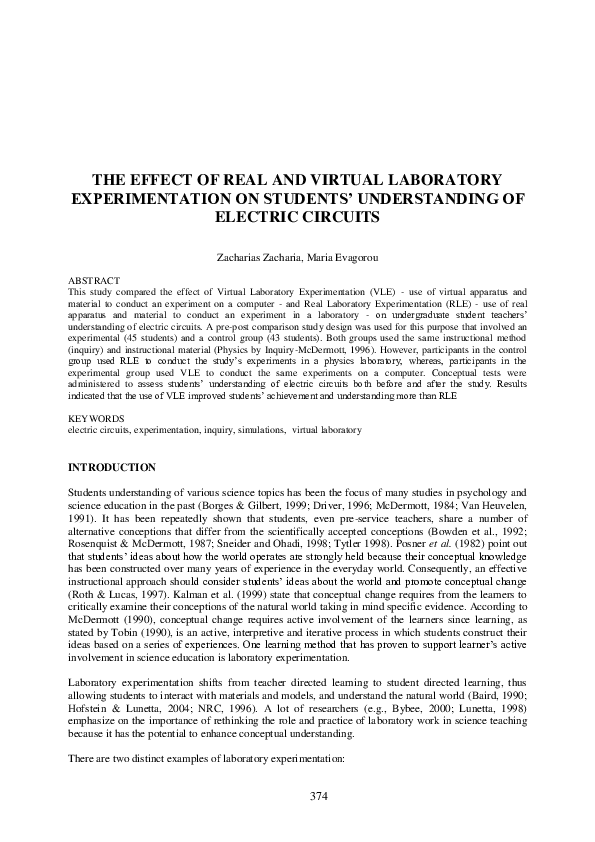 (PDF) The effect of real and virtual laboratory experimentation on ...