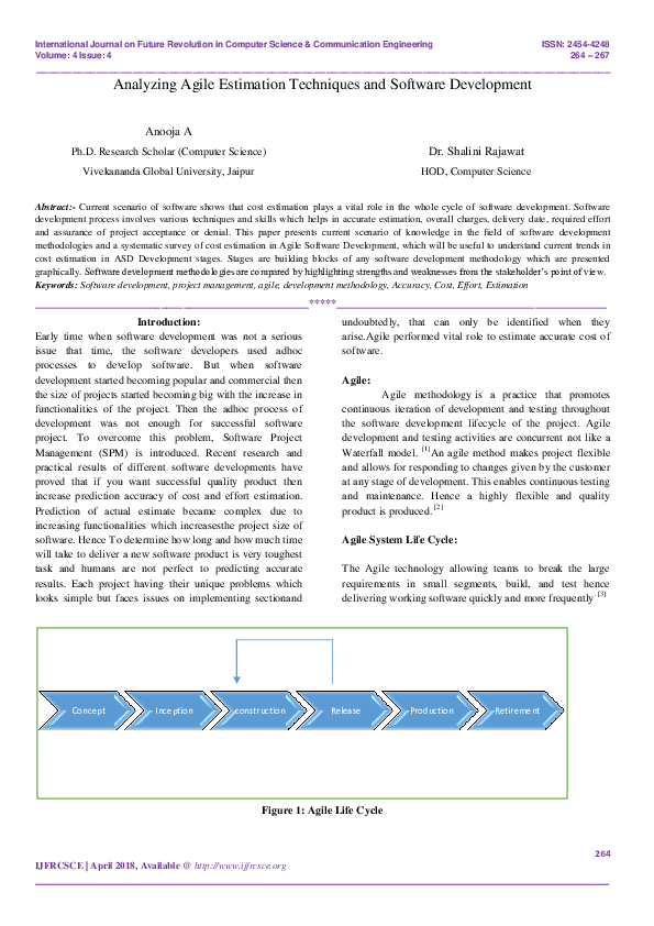 (PDF) Analyzing Agile Estimation Techniques and Software Development