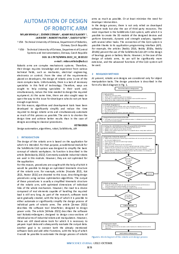 (PDF) Automation of Design of Robotic Arm