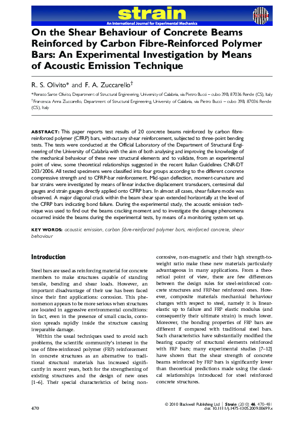 (PDF) On the Shear Behaviour of Concrete Beams Reinforced by Carbon ...