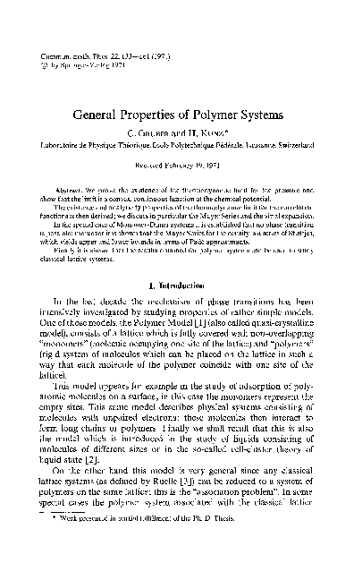 (PDF) General properties of polymer systems