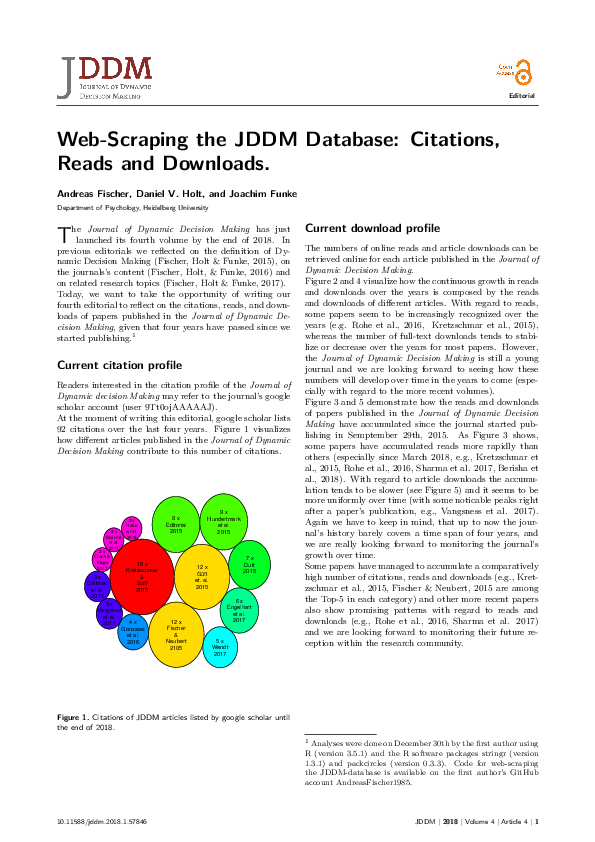 (PDF) Web-Scraping the JDDM Database: Citations, Reads and Downloads