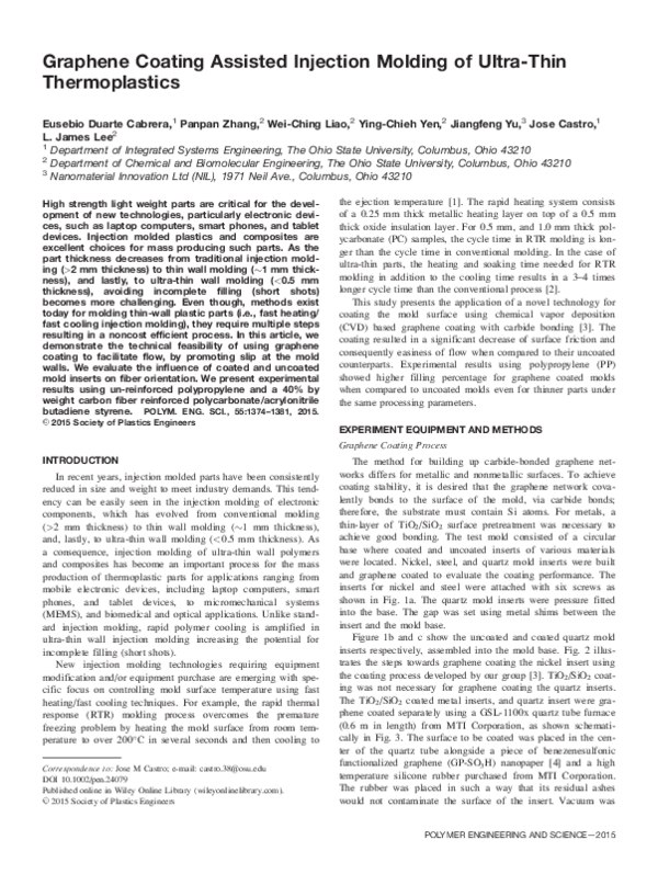 (PDF) Graphene coating assisted injection molding of ultra-thin ...