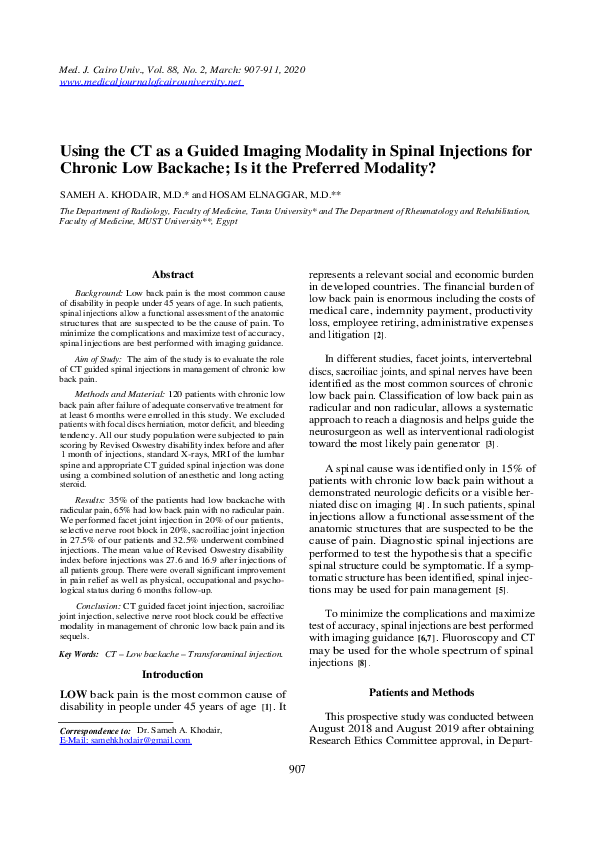 (PDF) Using the CT as a Guided Imaging Modality in Spinal Injections ...