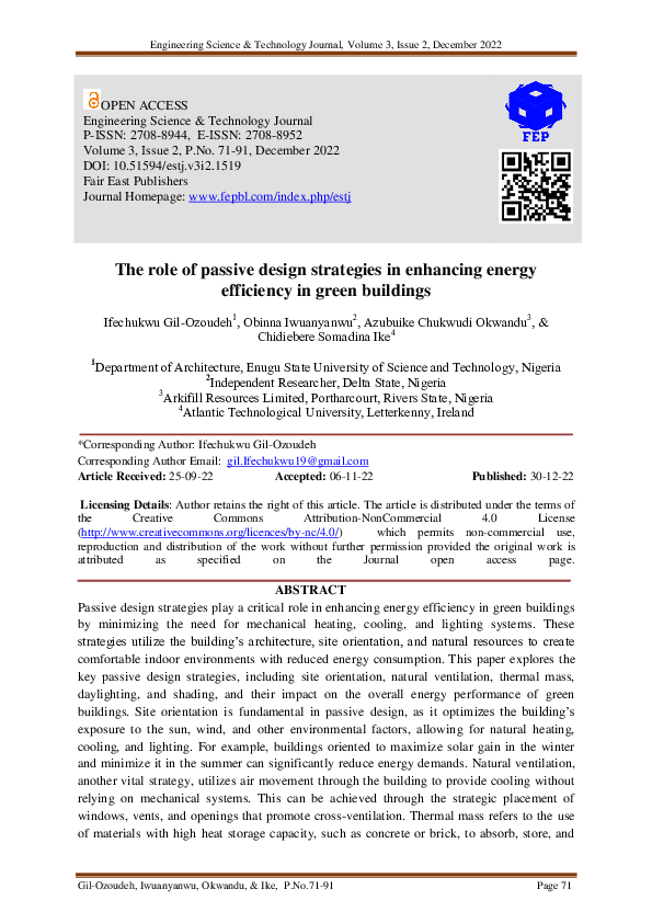 (PDF) The role of passive design strategies in enhancing energy ...
